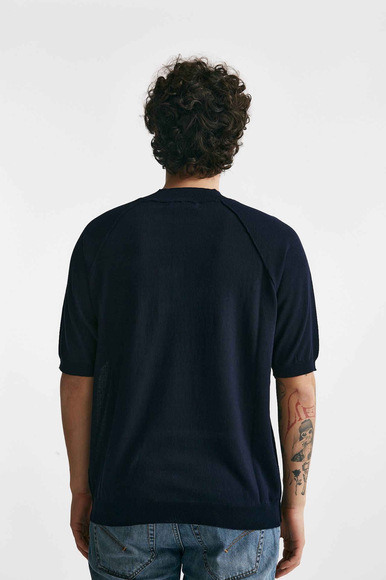 t-shirt in maglia cotone blu men Grifoni - 3