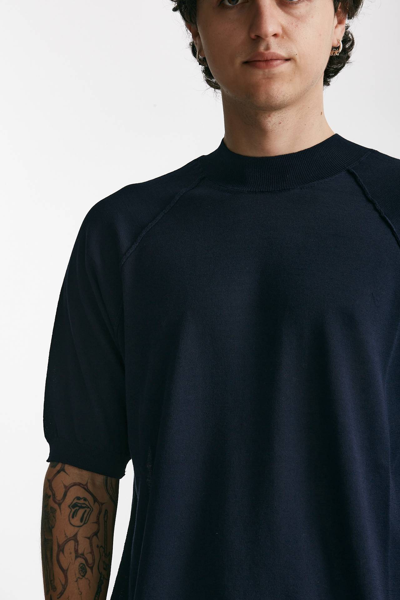t-shirt in maglia cotone blu men Grifoni - 5