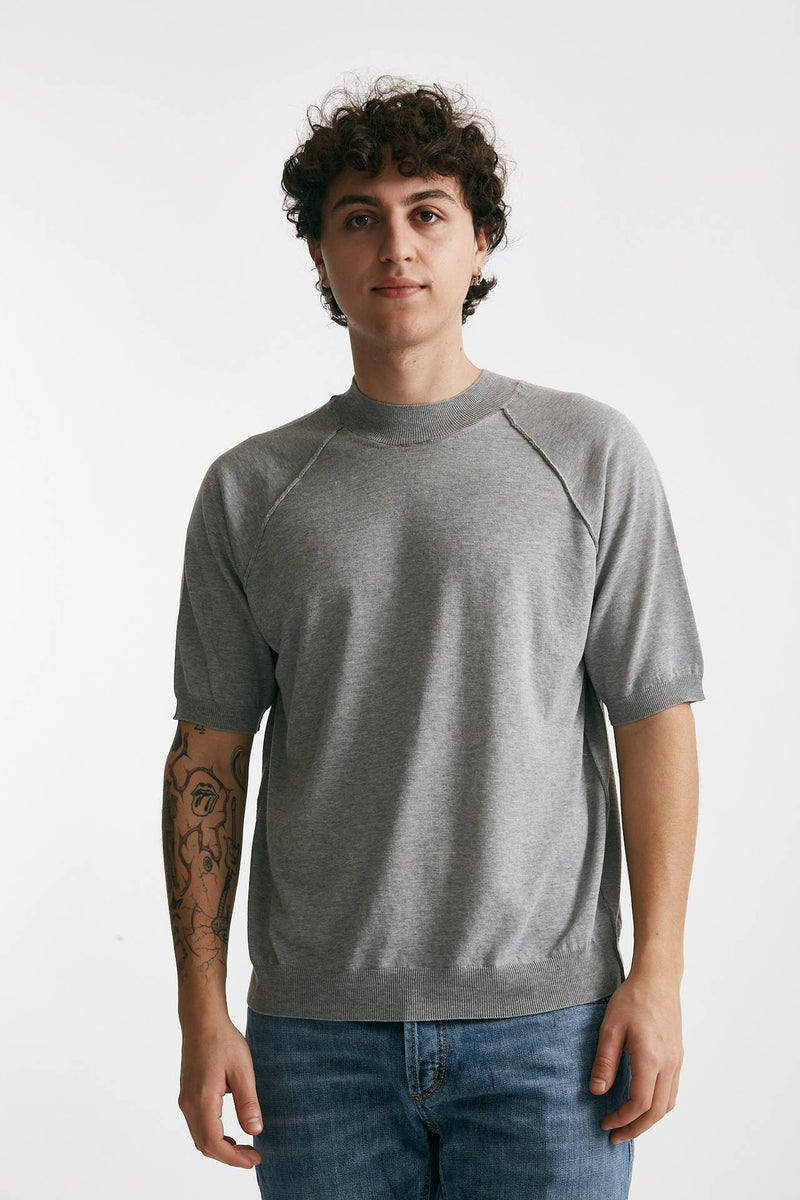t-shirt in maglia cotone grigio men Grifoni