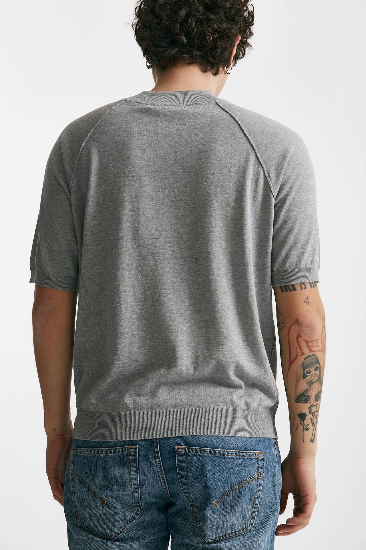 t-shirt in maglia cotone grigio men Grifoni - 3