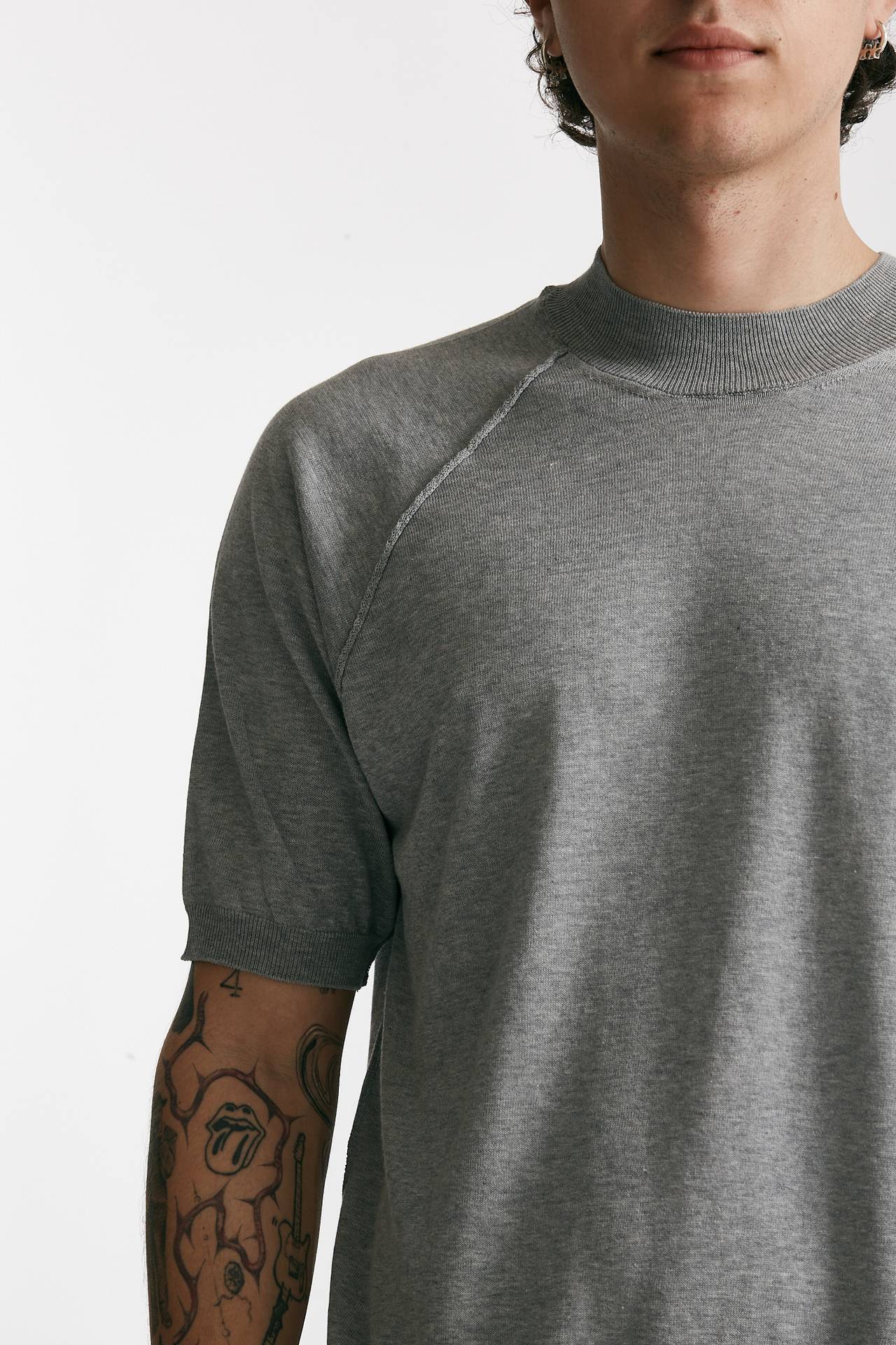 t-shirt in maglia cotone grigio men Grifoni - 5