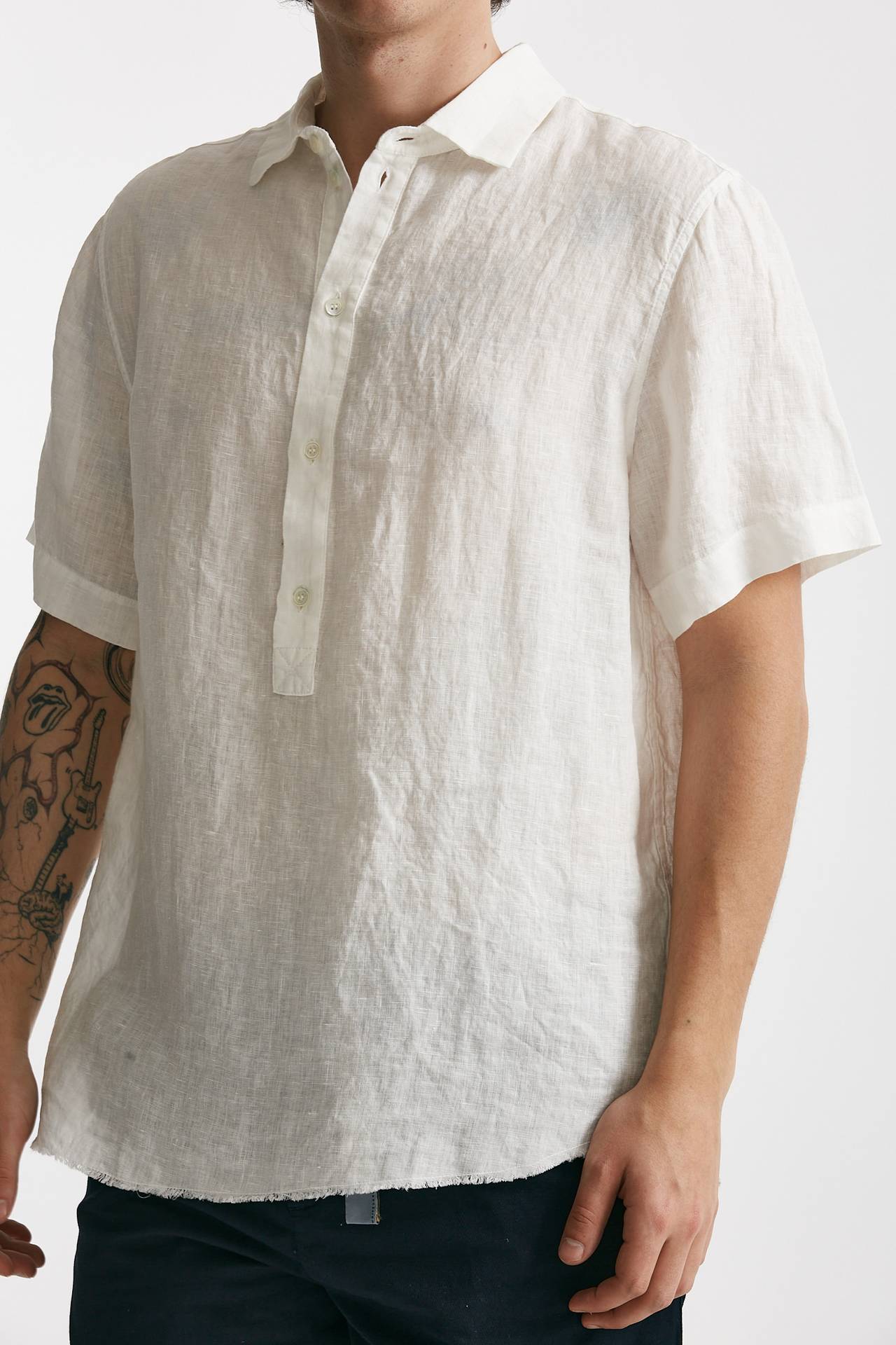 camicia in lino bianco men Grifoni - 4