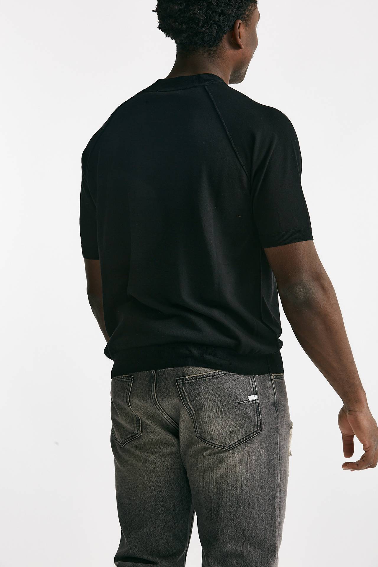 t-shirt in maglia cotone nero men Grifoni - 3