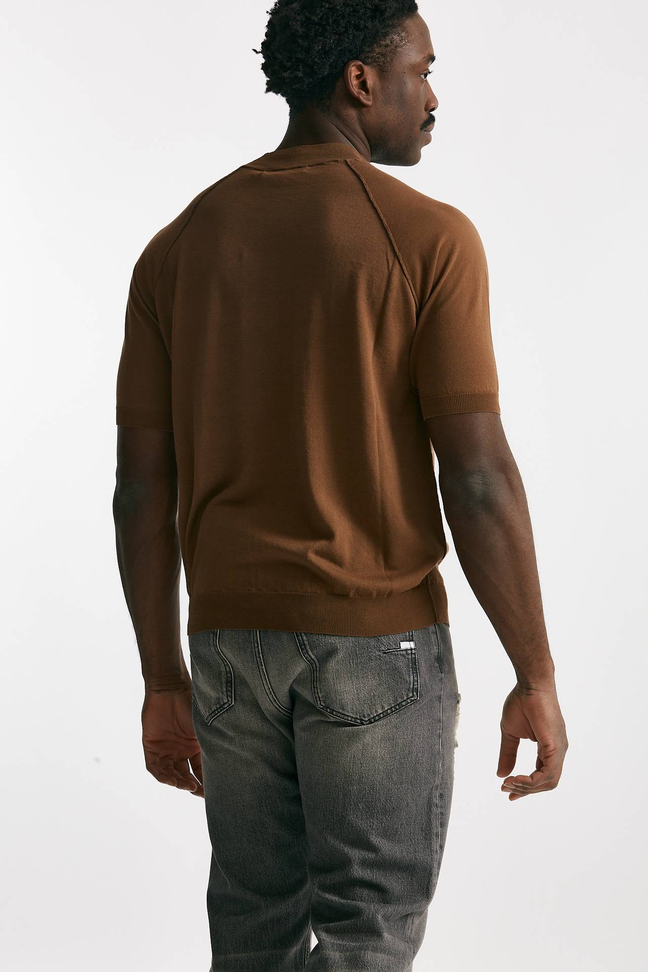 t-shirt in maglia cotone cammello men Grifoni - 3