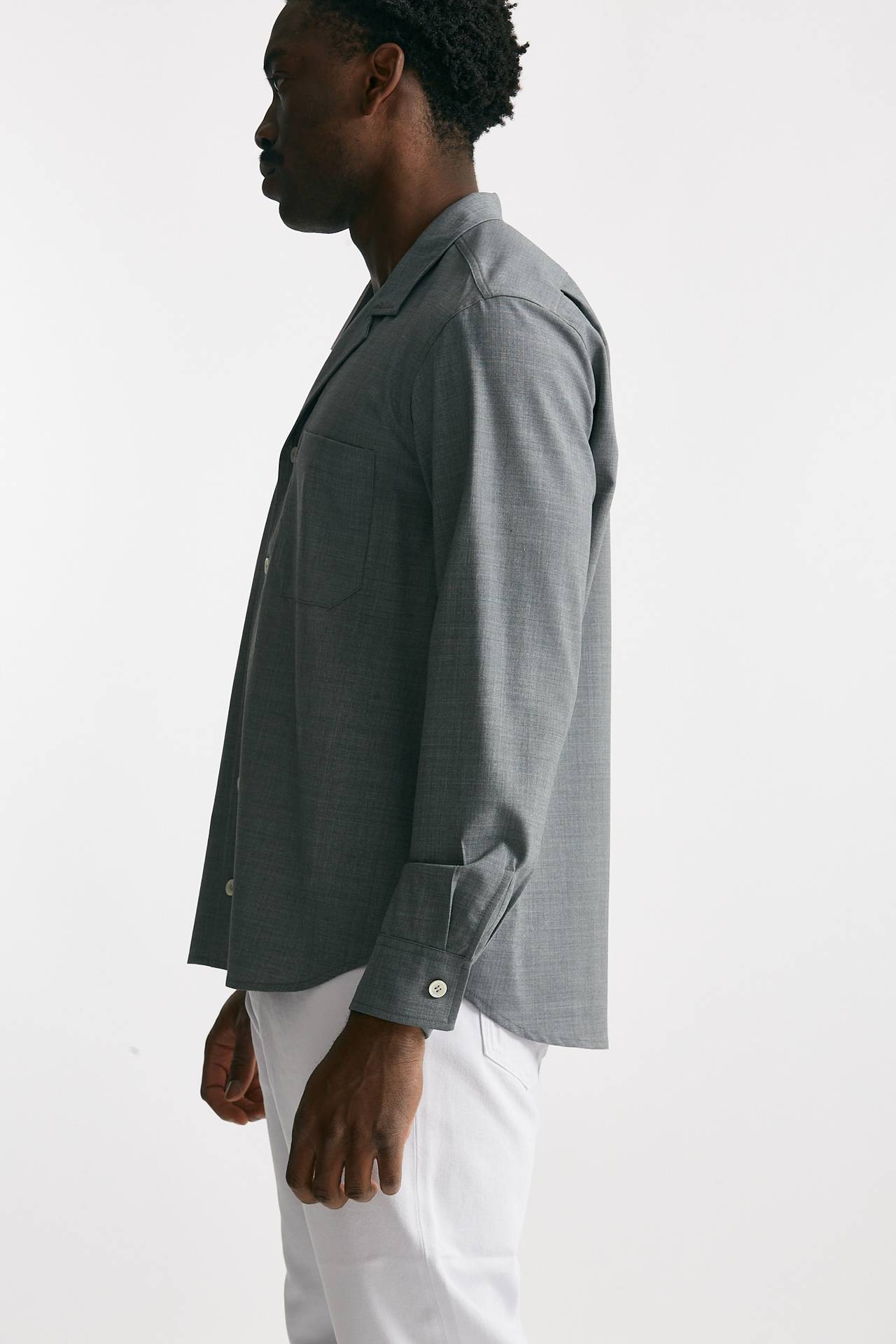 overshirt in misto lana stretch grigio men Grifoni - 2