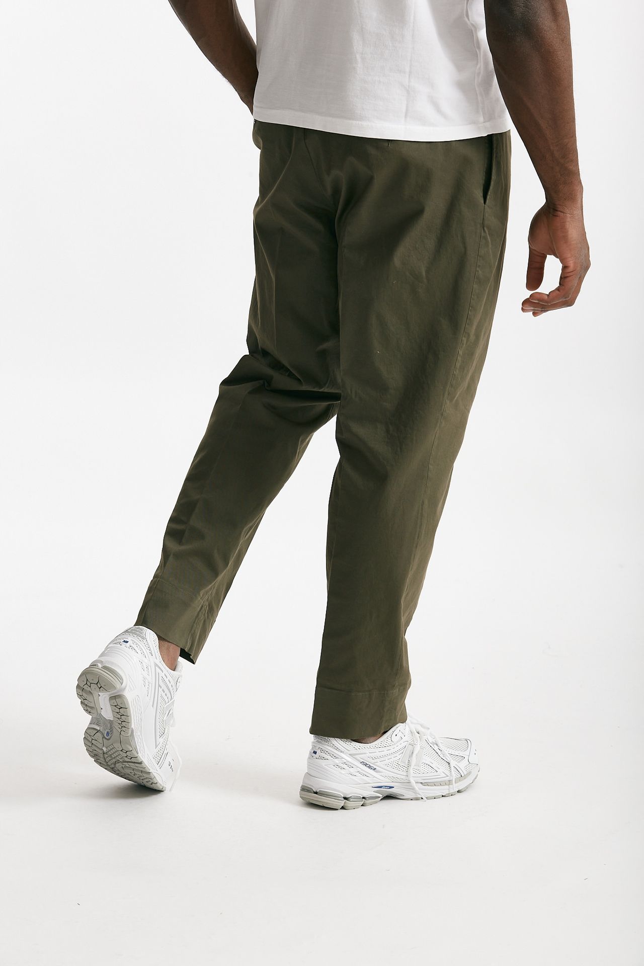 pantalone in cotone stretch verde militare men Grifoni - 3