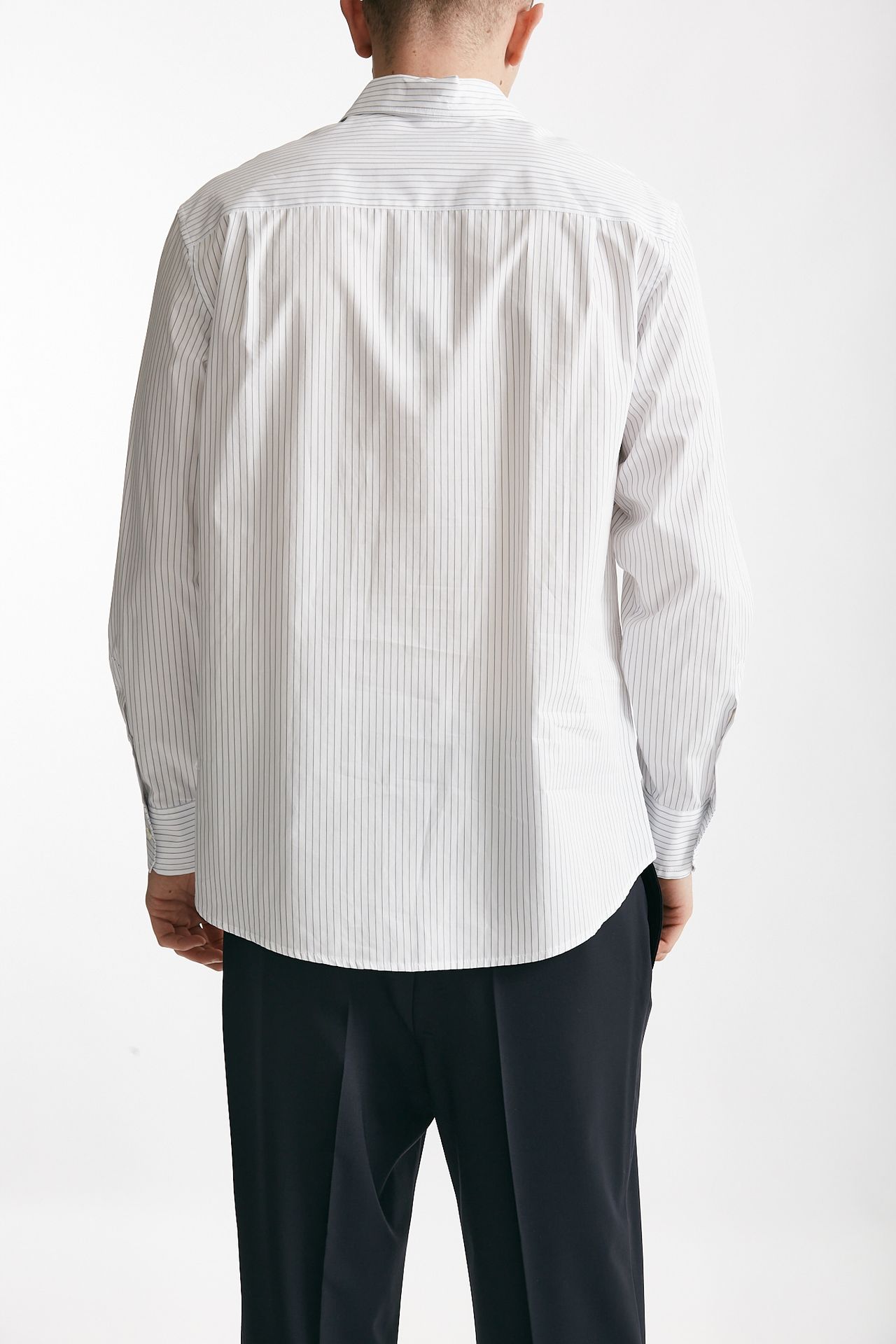 camicia in cotone bianco rigato grigio men Grifoni - 3