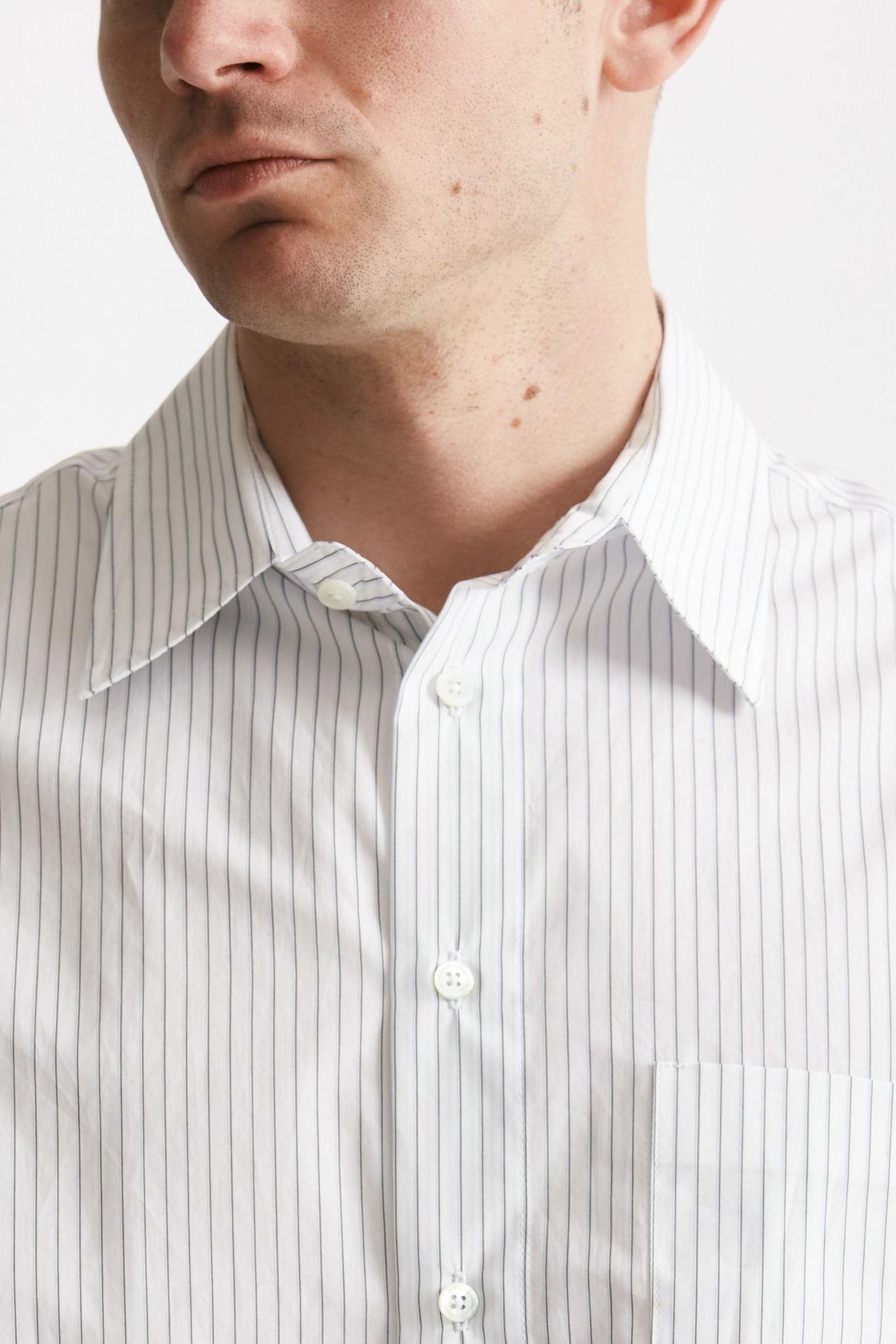camicia in cotone bianco rigato grigio men Grifoni - 5