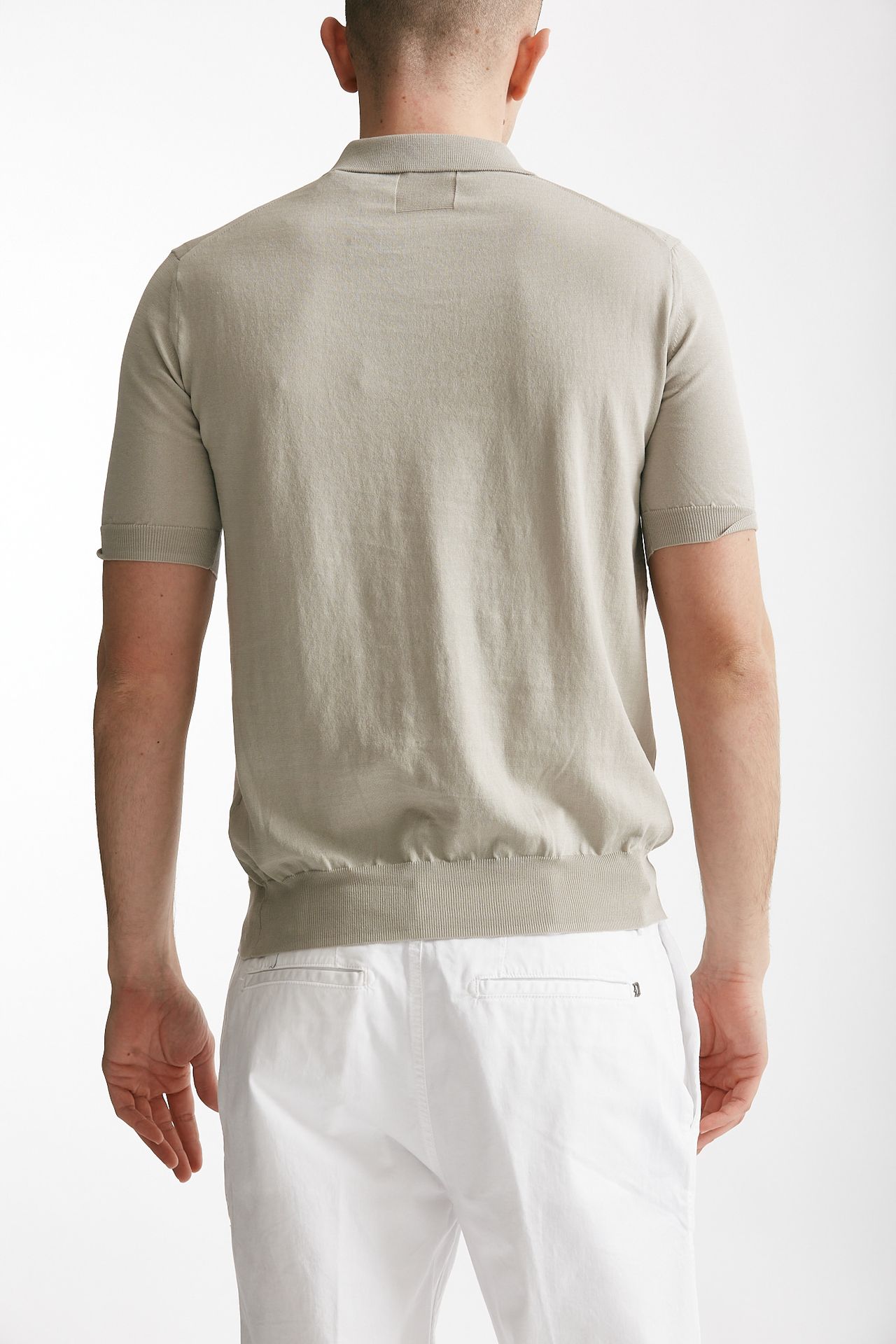 polo in cotone grigio perla men Hosio - 3