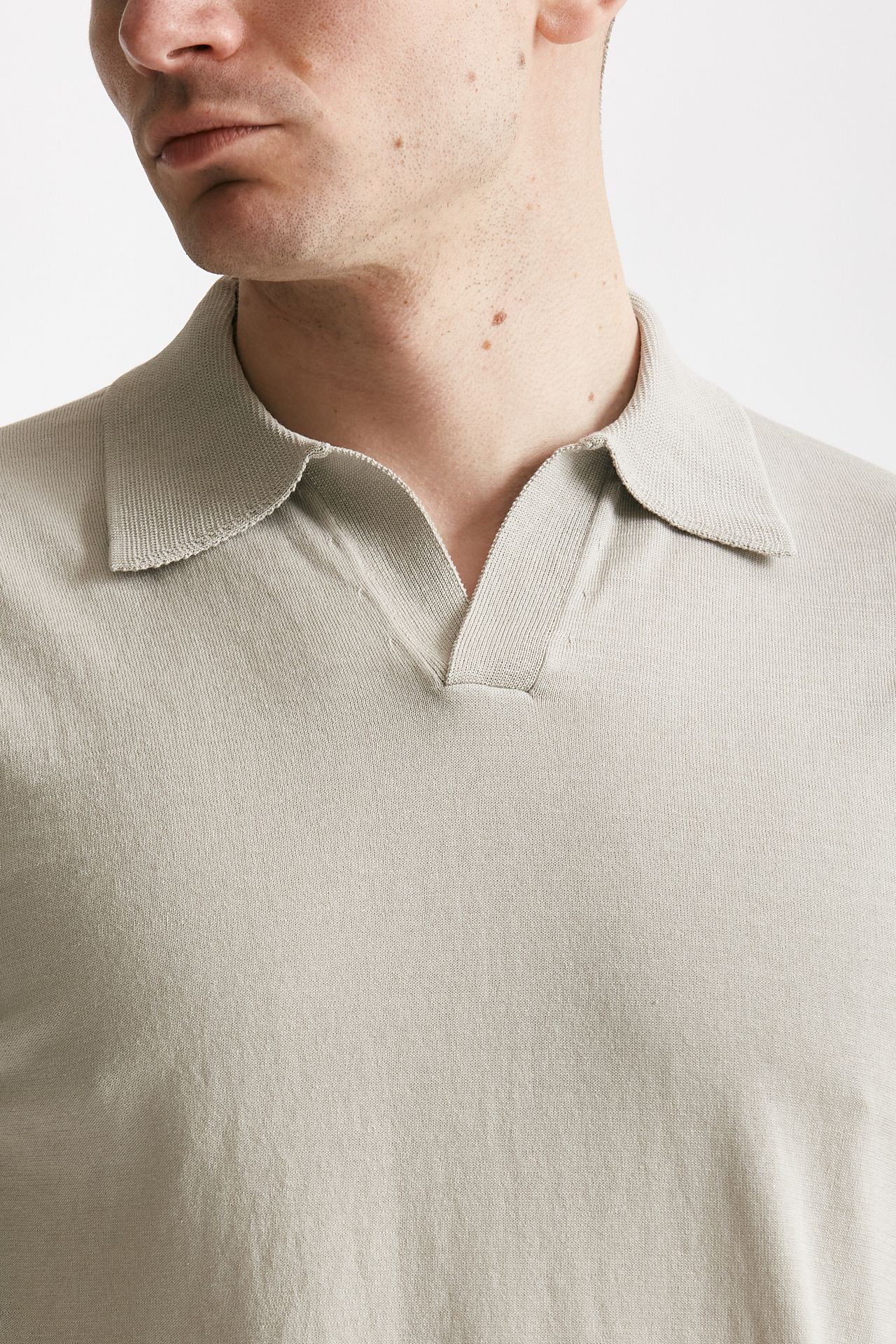 polo in cotone grigio perla men Hosio - 5
