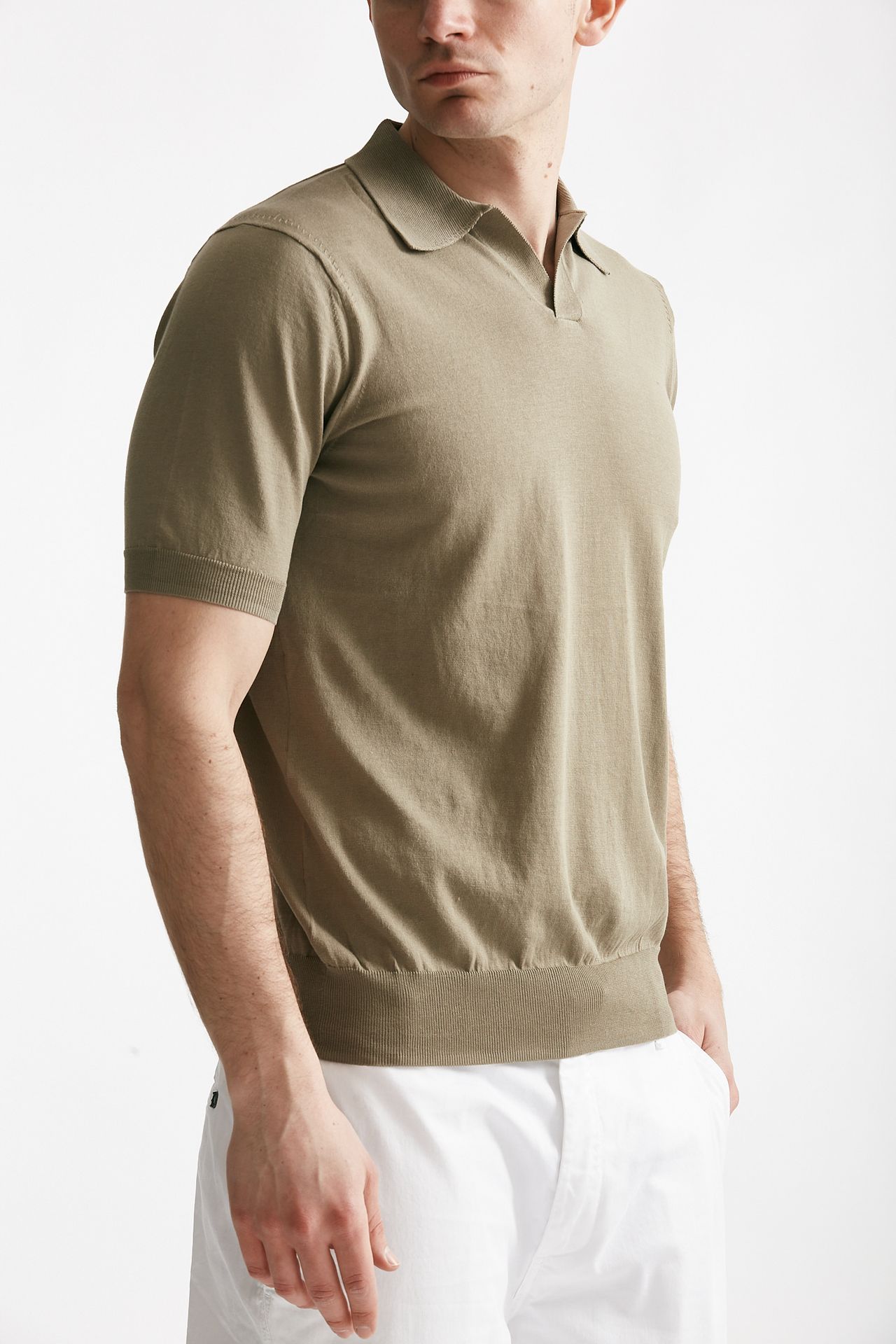 polo in cotone tortora men Hosio - 4