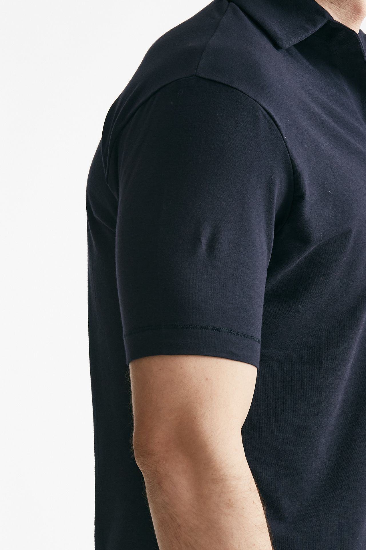 polo in cotone stretch blu men Hosio - 3