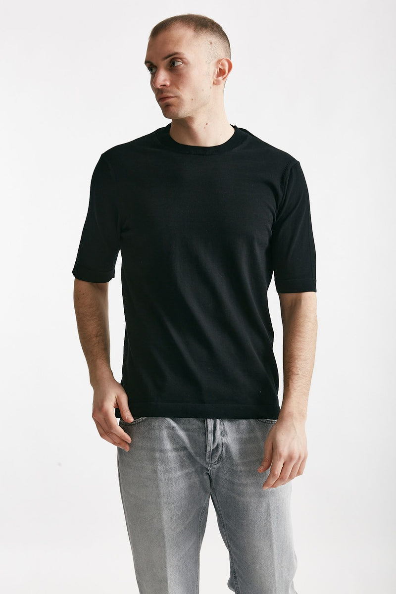 t shirt in cotone nero men Hosio