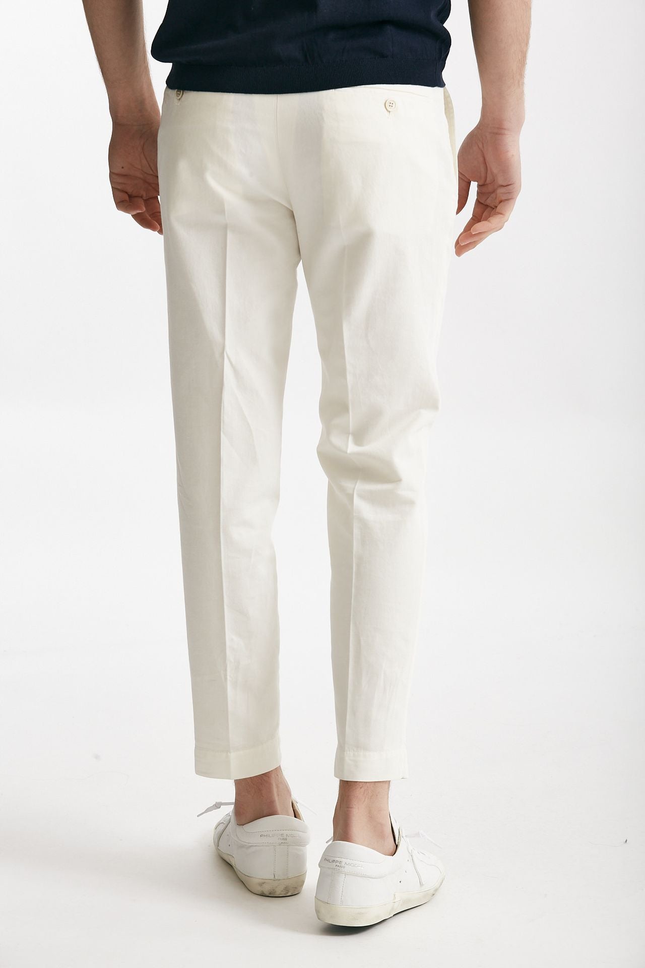 pantalone bianco cotone e lino men Incotex - 3