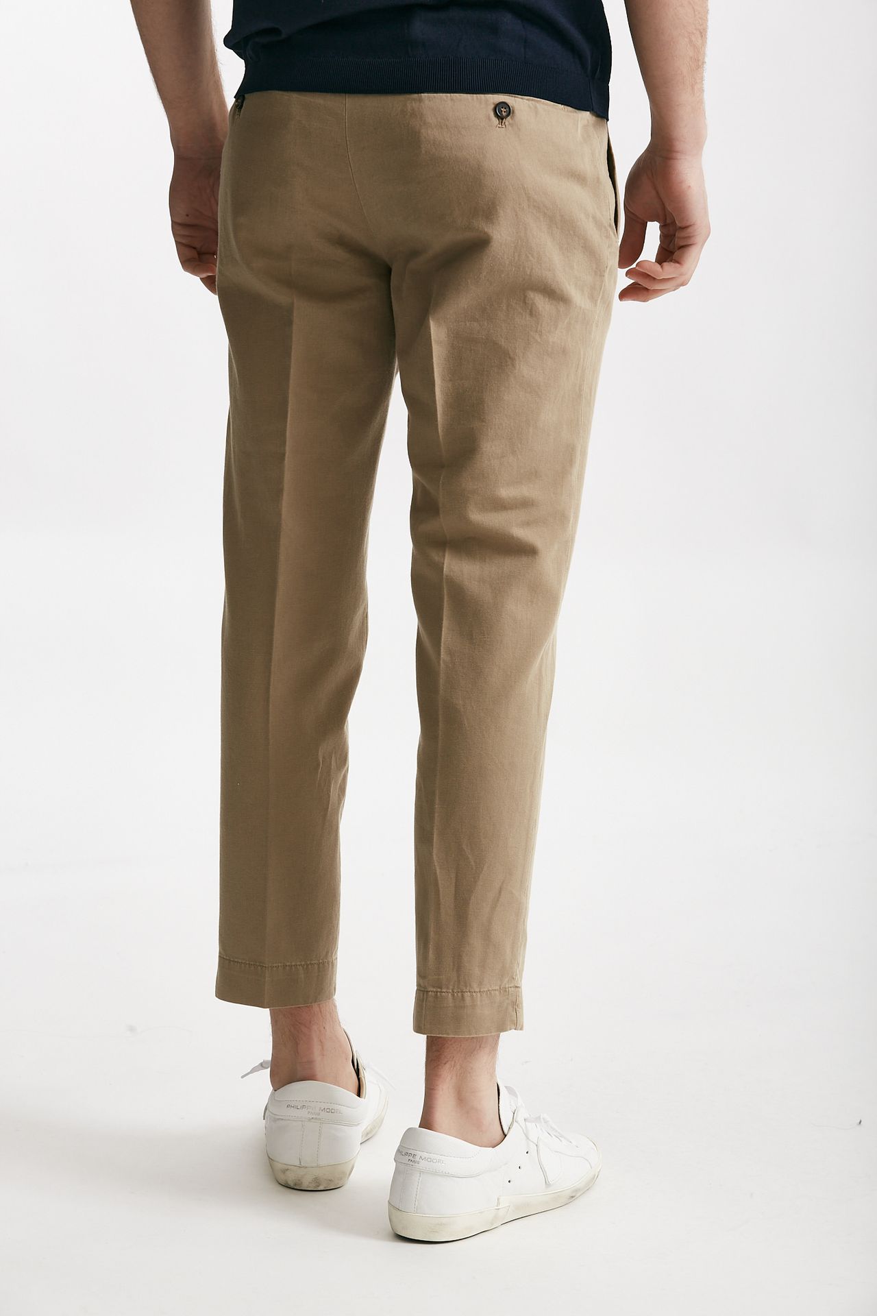 pantalone beige cotone e lino men Incotex - 3