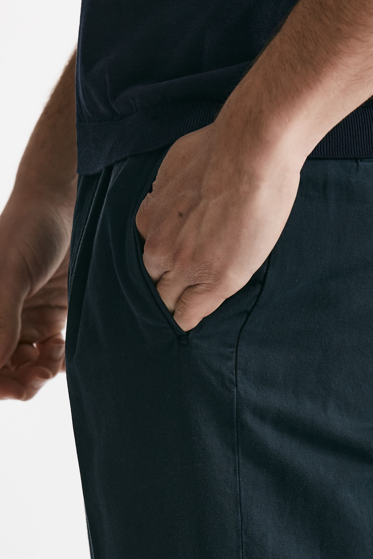 pantalone blu cotone e lino men Incotex - 6
