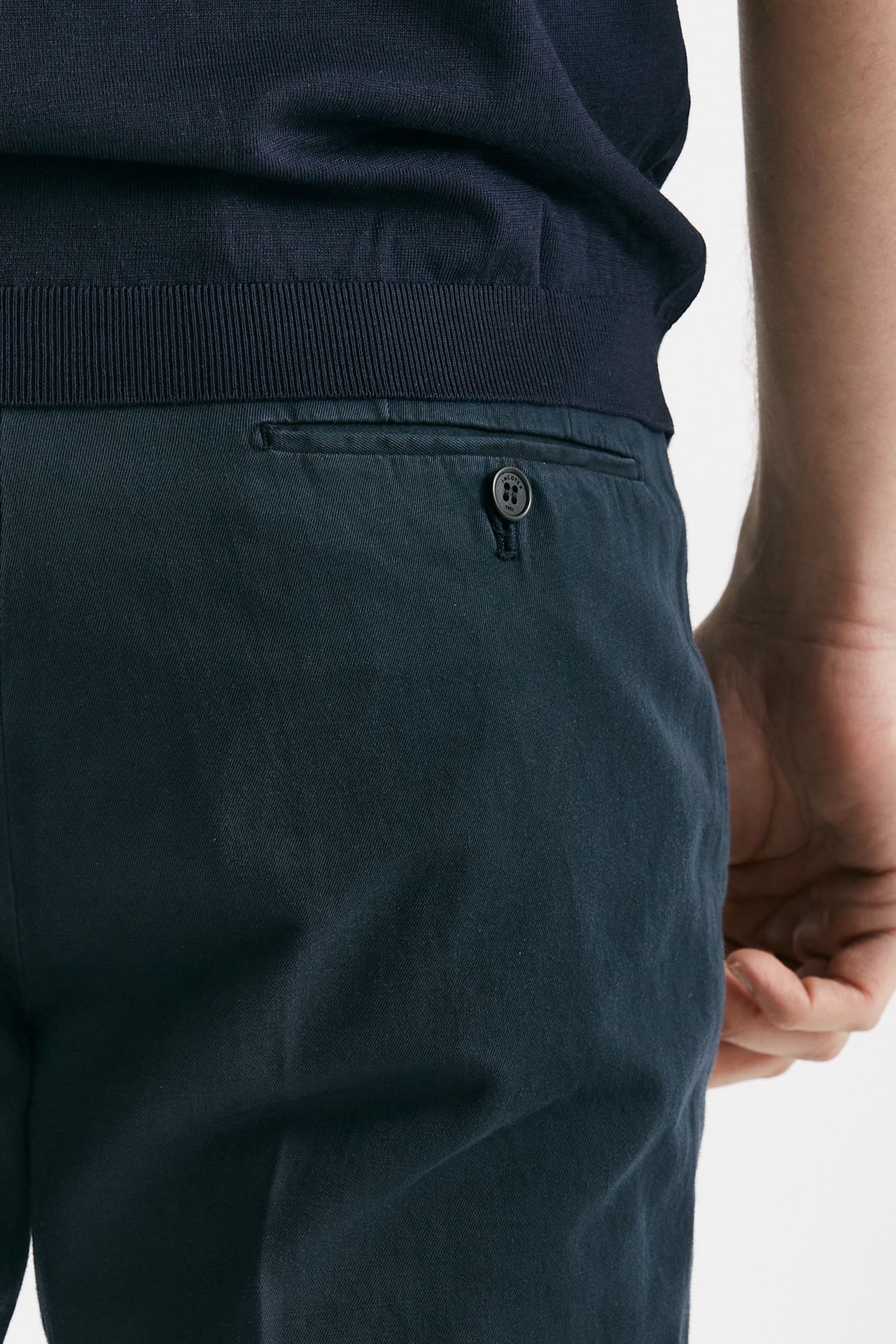 pantalone blu cotone e lino men Incotex - 7