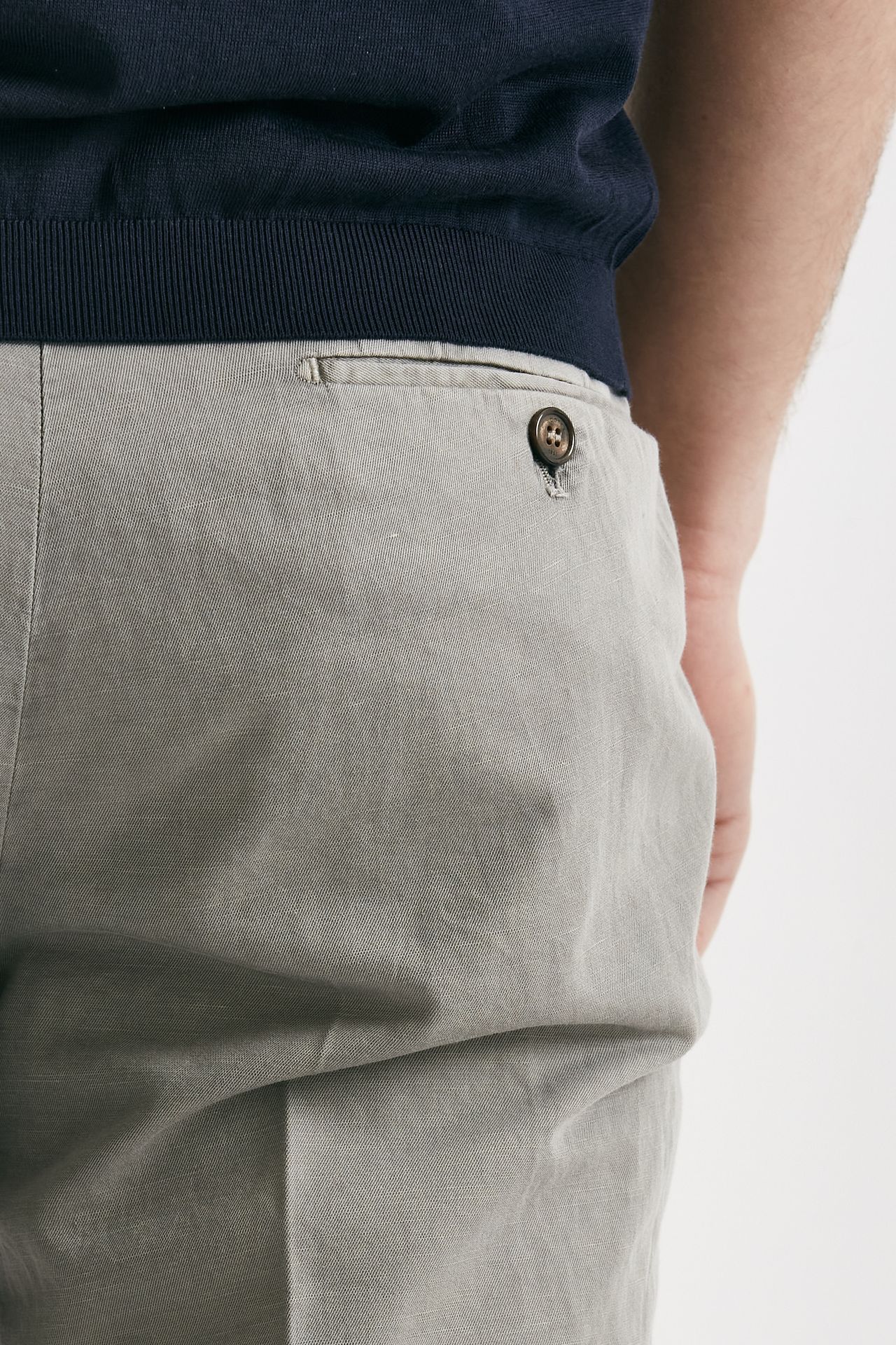 pantalone grigio cotone e lino men Incotex - 7
