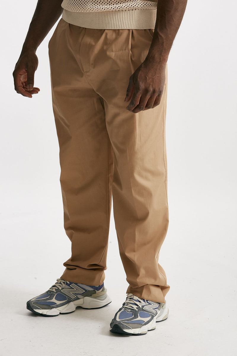 pantalone gamba ampia in cotone beige men Laneus