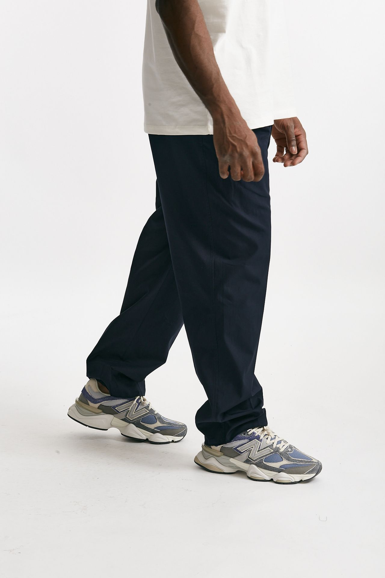 pantalone gamba ampia in cotone blu men Laneus - 4