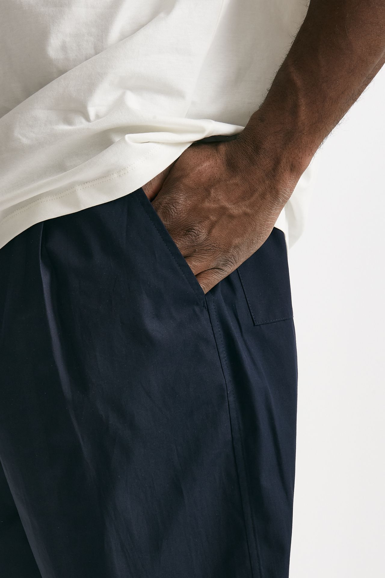 pantalone gamba ampia in cotone blu men Laneus - 6