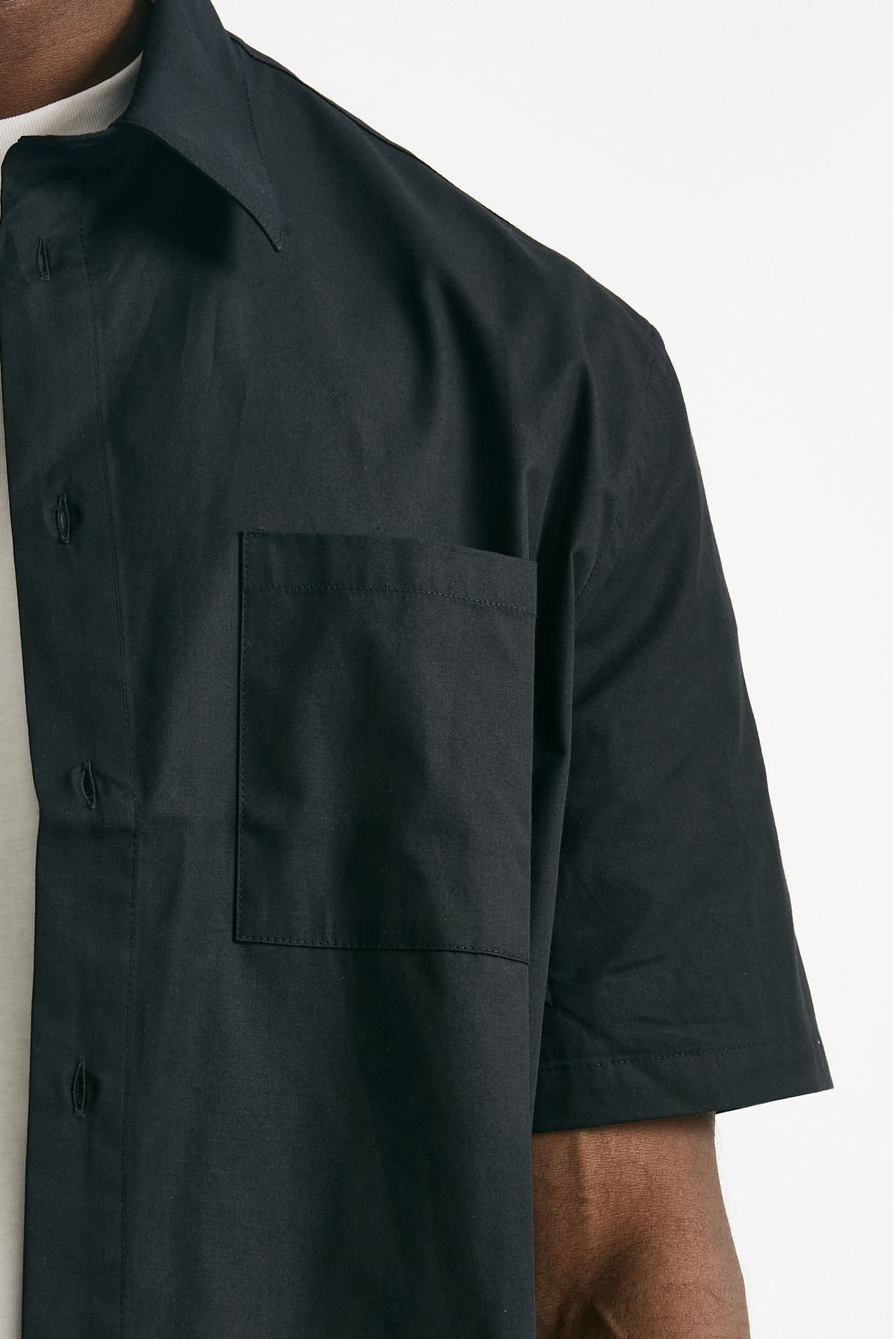 camicia in cotone nero men Laneus - 5