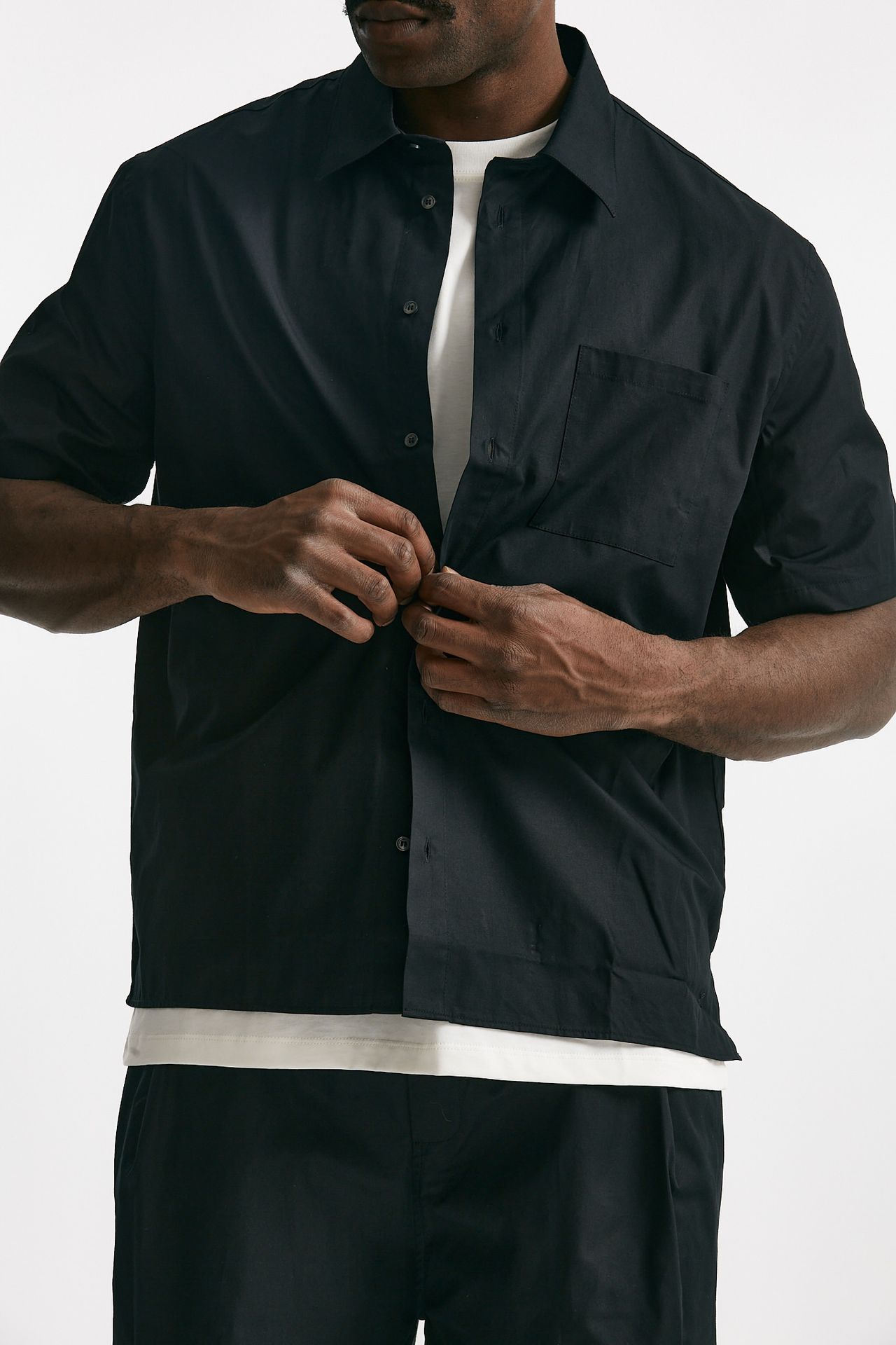 camicia in cotone nero men Laneus - 6