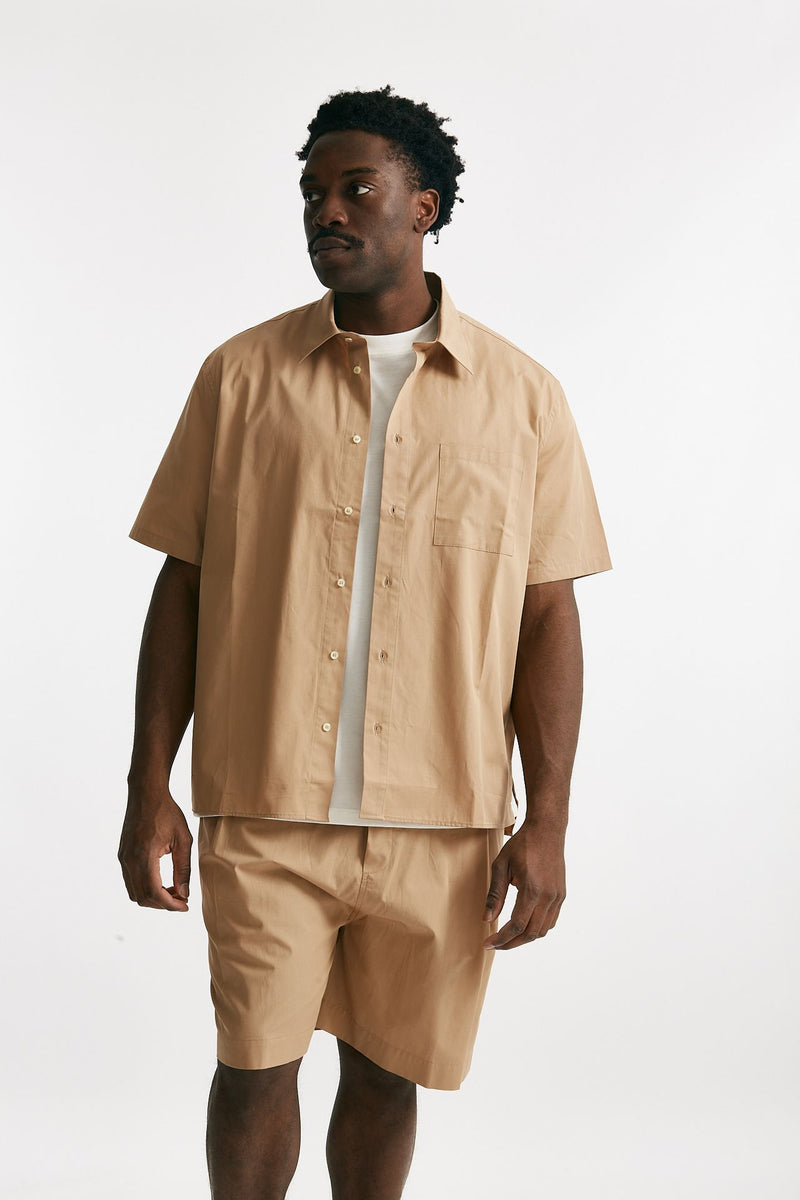 camicia in cotone beige men Laneus