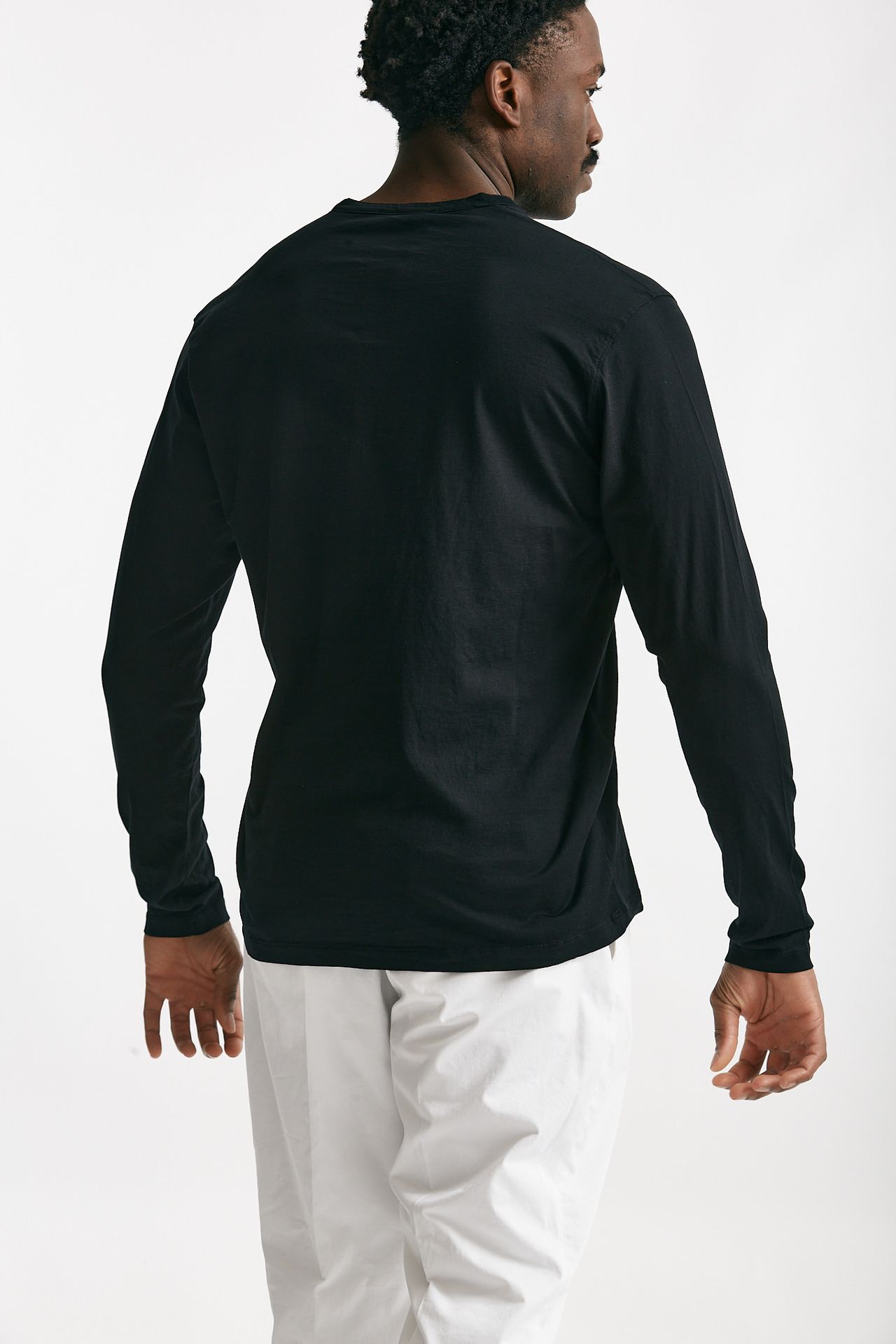 serafino in cotone e seta nero men Laneus - 3