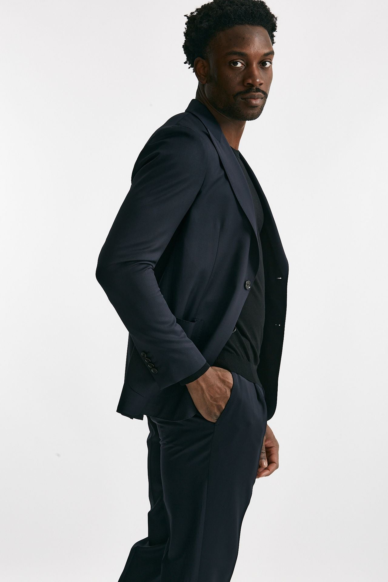 abito monopetto in lana blu men Lardini - 4