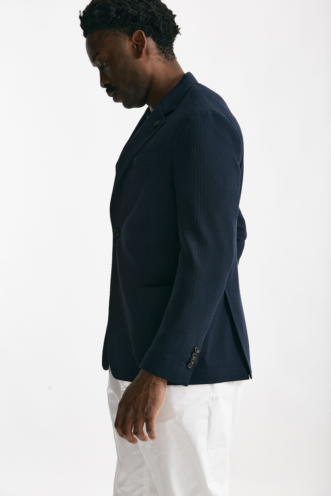 giacca monopetto blu lana e cotone stretch men Lardini - 2