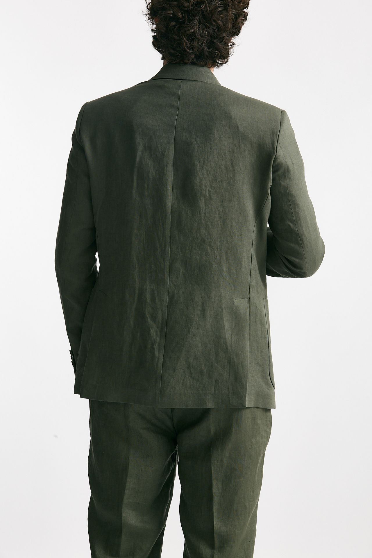 giacca in lino doppio petto verde men Marsēm - 3