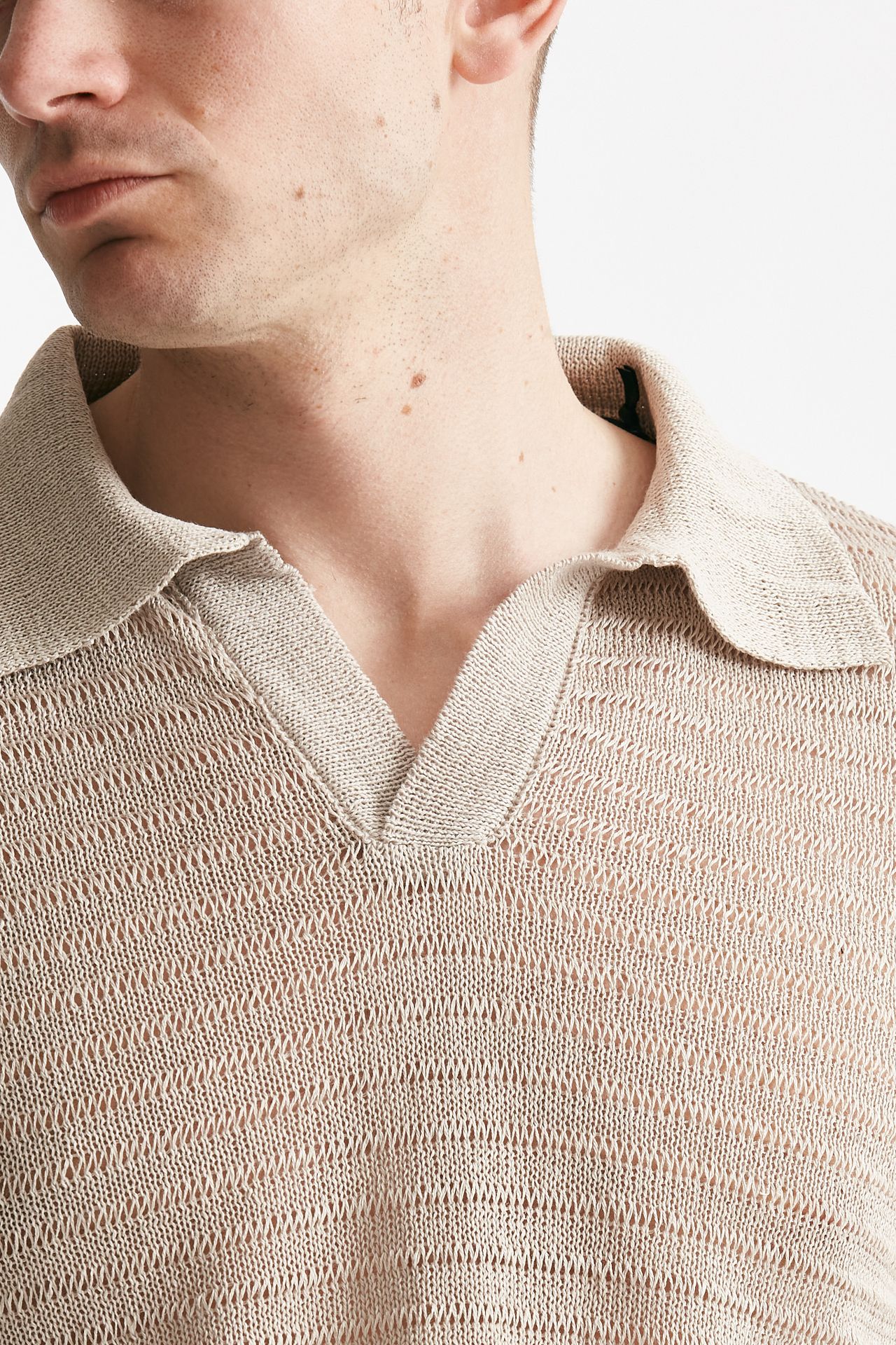 polo in maglia lino poliammide tortora men Marsēm - 5