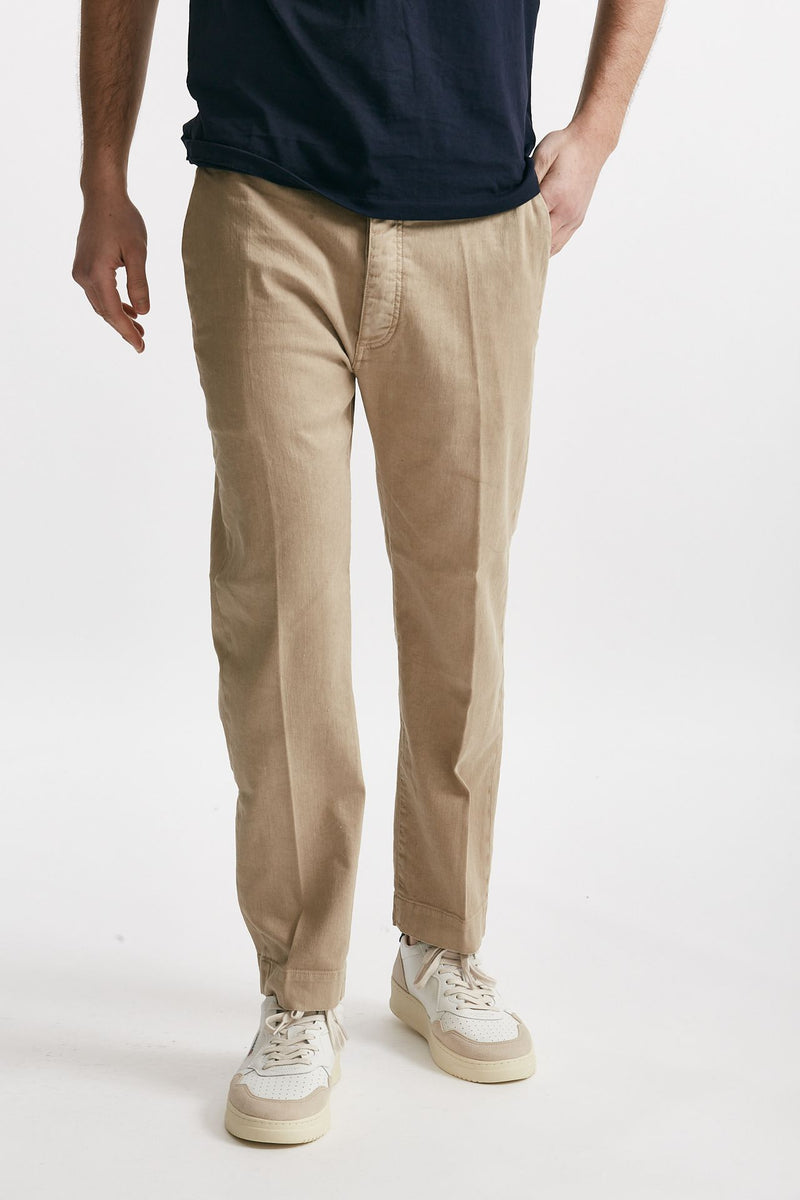 pantalone chino tim in cotone/lino sabbia men Nine in the morning