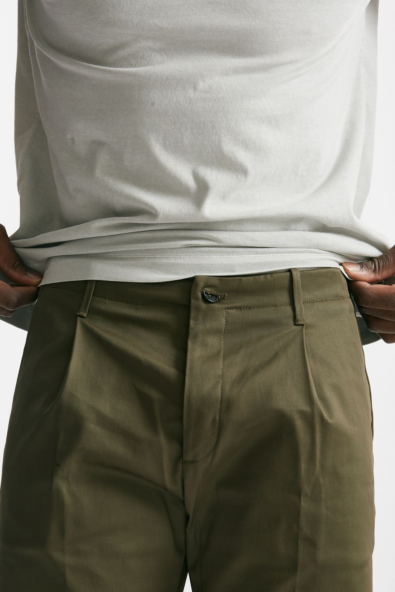 pantalone fold 2 pinces in cotone verde men Nine in the morning - 5