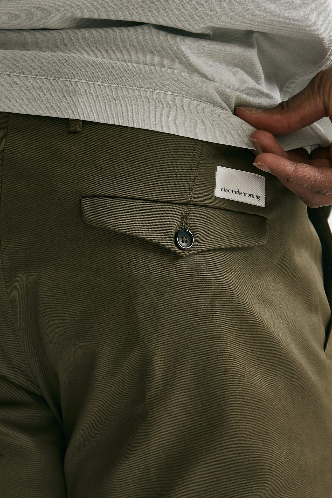 pantalone fold 2 pinces in cotone verde men Nine in the morning - 7