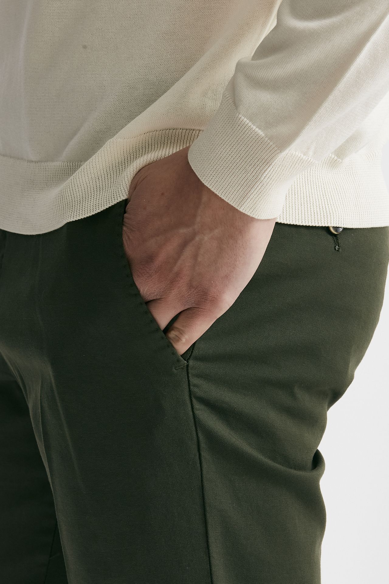 pantalone in cotone lavato stretch slim fit verdone men Pt torino - 6