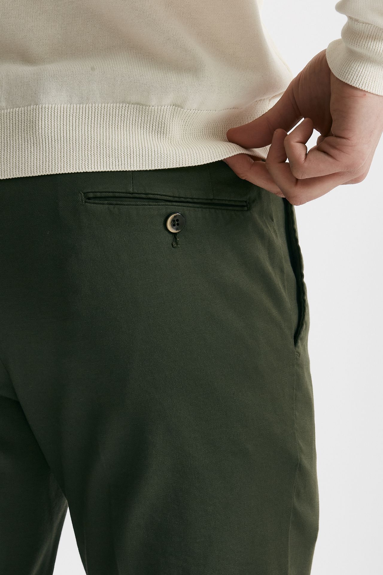 pantalone in cotone lavato stretch slim fit verdone men Pt torino - 7