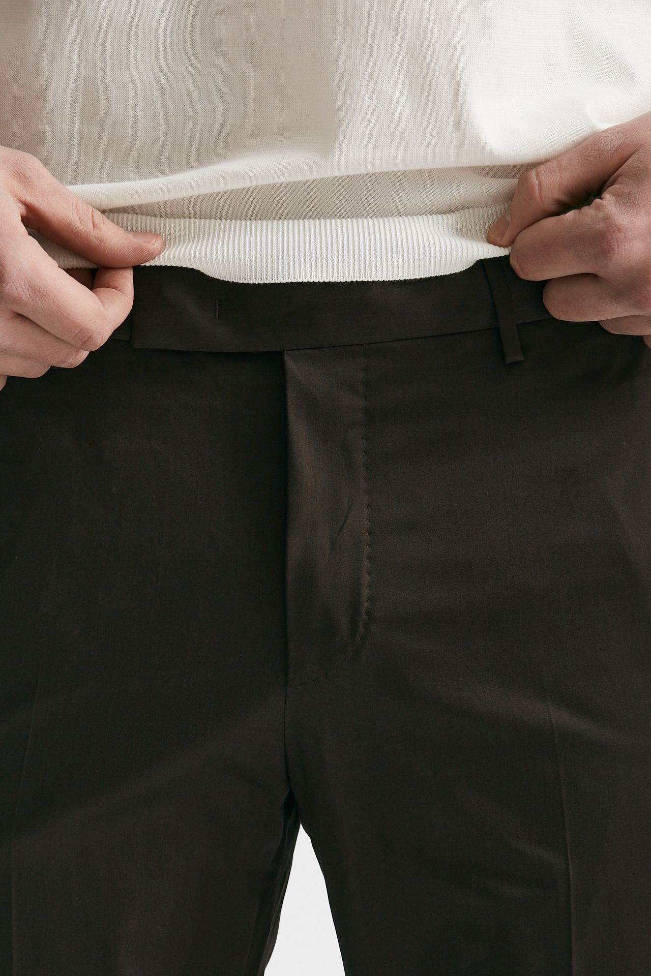 pantalone in cotone raso stretch edge- dieci marrone men Pt torino - 4
