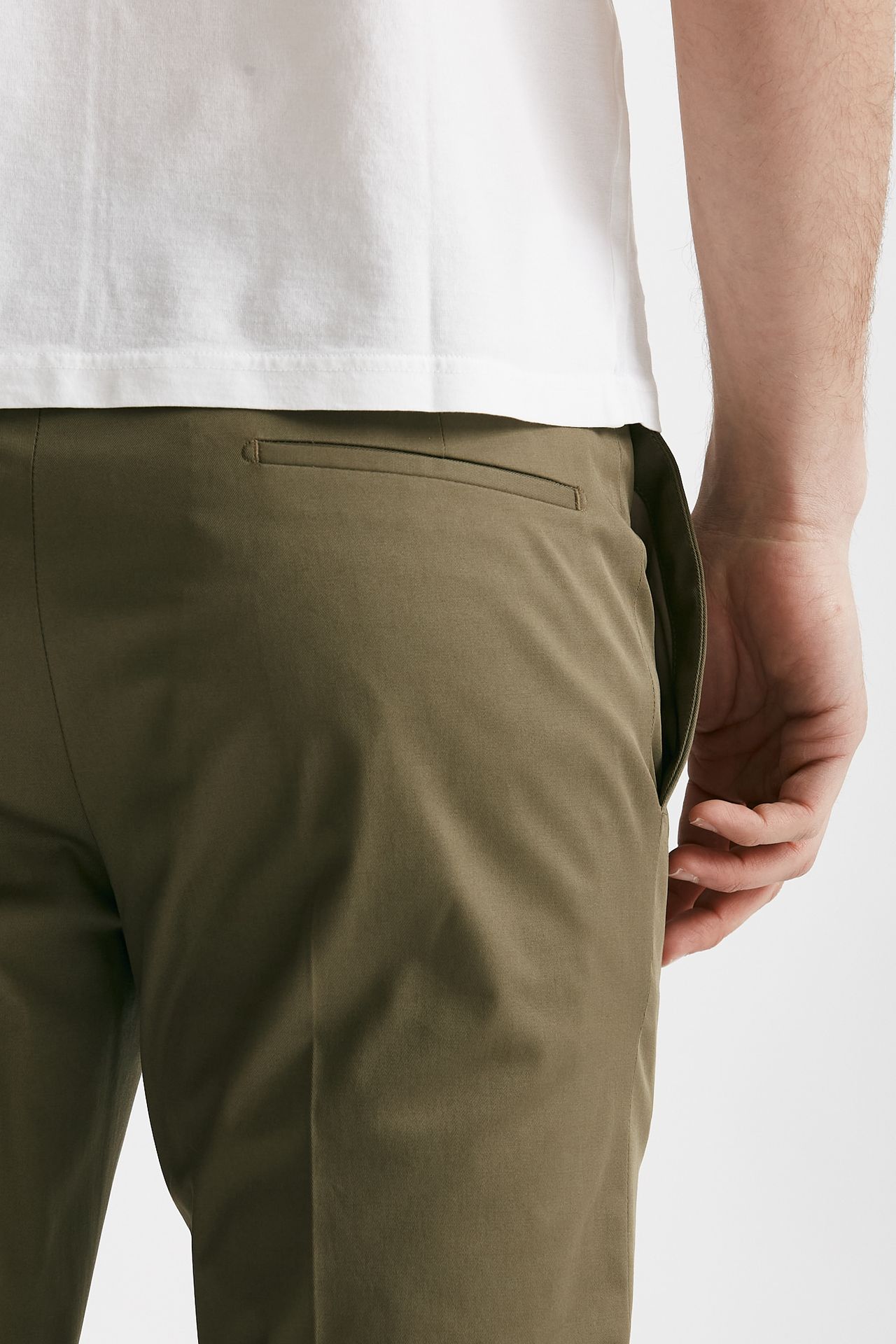 pantalone edge- dieci in cotone raso stretch verde men Pt torino - 7