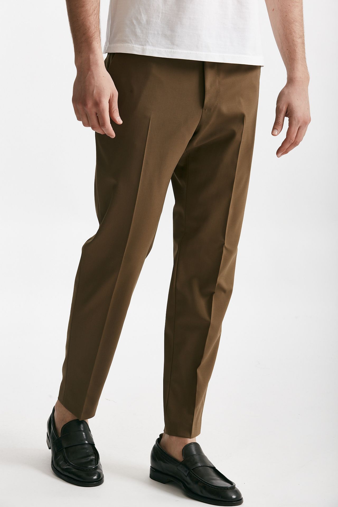 pantalone edge-rebel in lana stretch cammello men Pt torino - 4