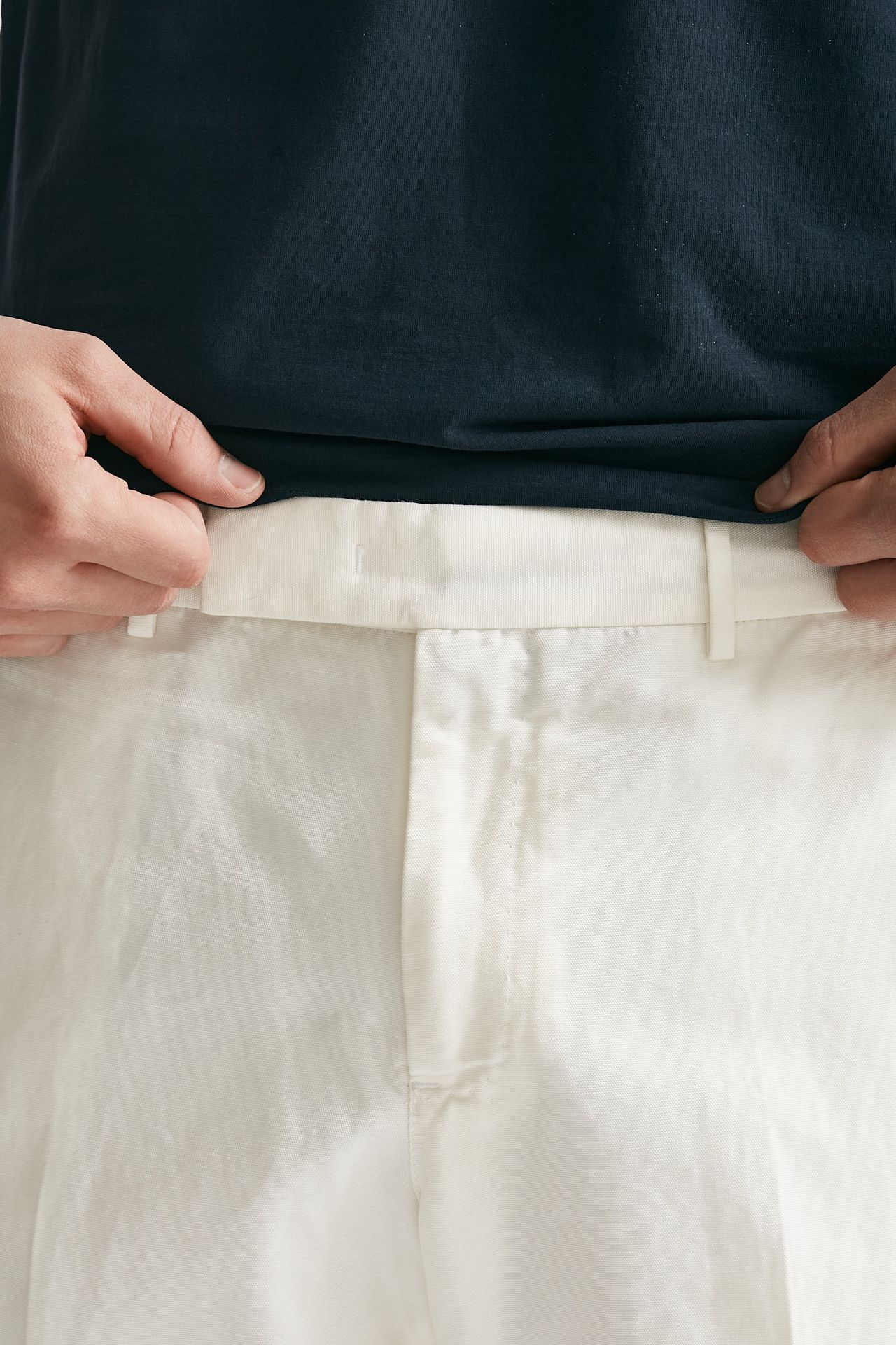 pantalone edge-rebel in cotone e lino bianco men Pt torino - 5