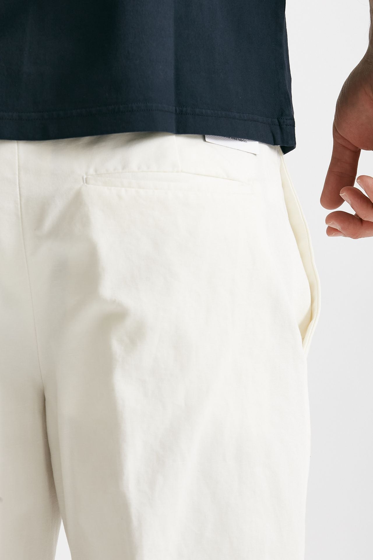 pantalone edge-rebel in cotone e lino bianco men Pt torino - 7
