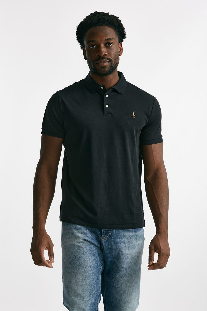 polo in cotone custom slim-fit nero men Polo ralph lauren