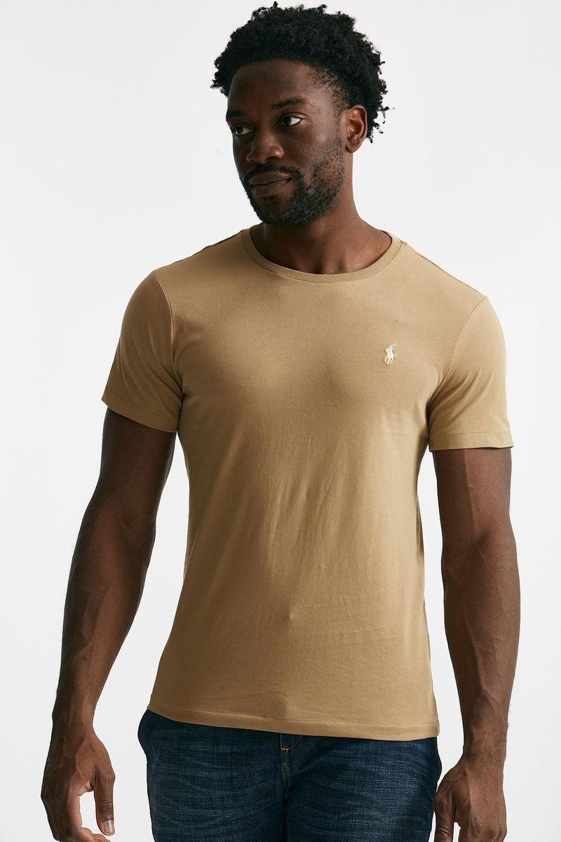 t-shirt in cotone beige men Polo ralph lauren