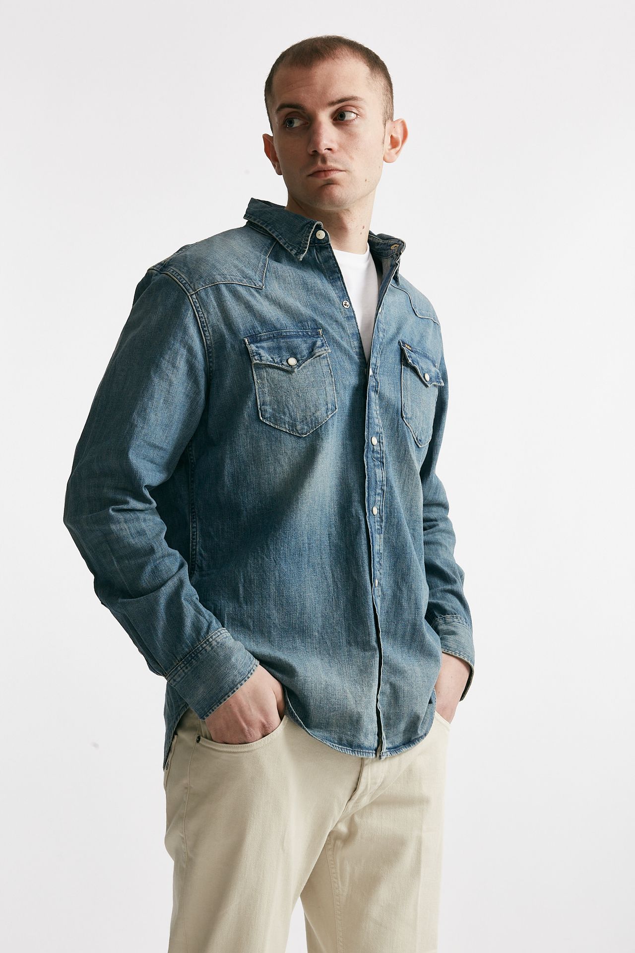 camicia in cotone denim chiaro men Polo ralph lauren - 5