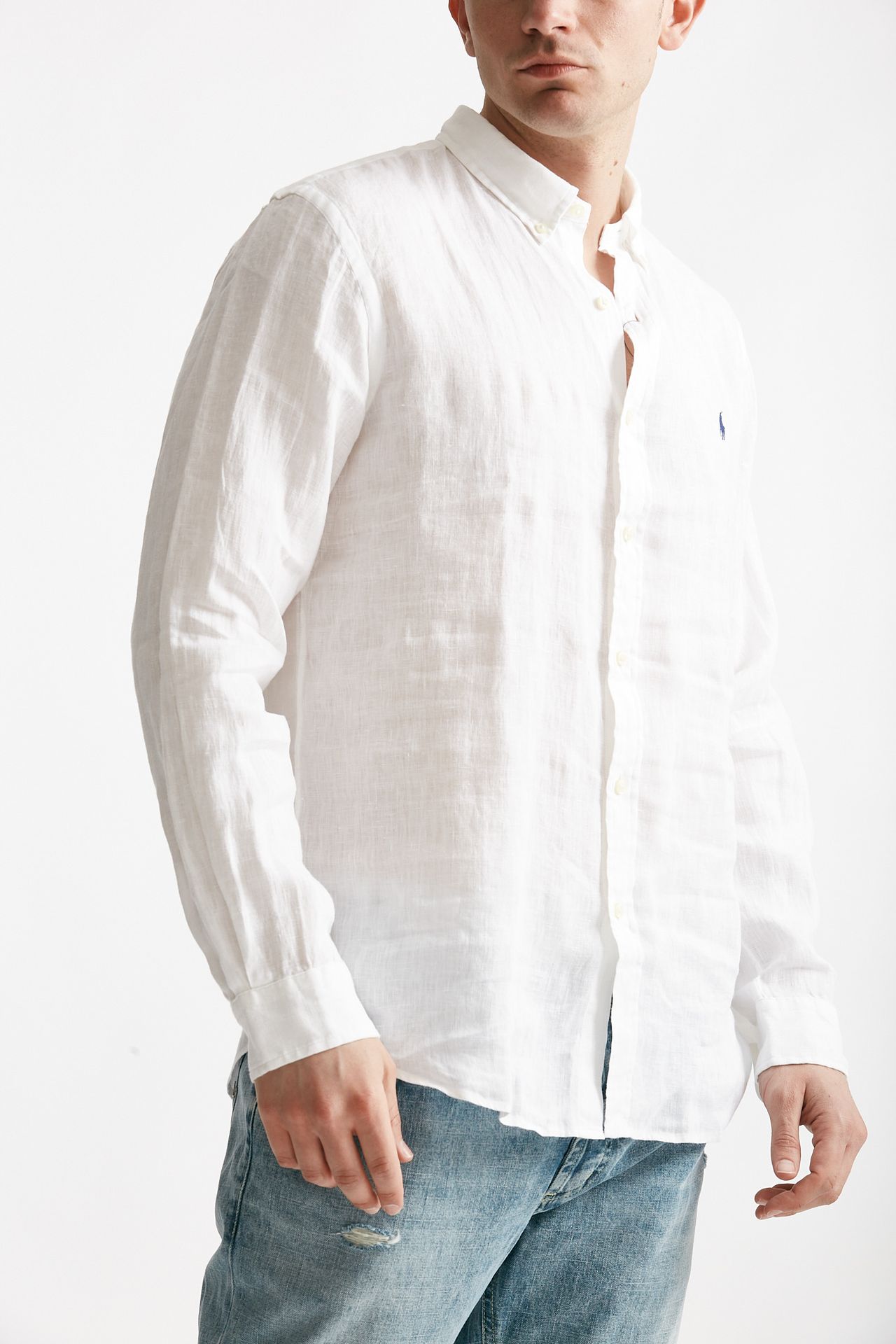 camicia in lino bianco men Polo ralph lauren - 4