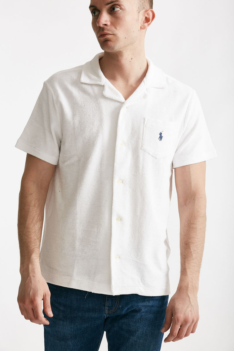 polo in cotone e poliestere bianco men Polo ralph lauren