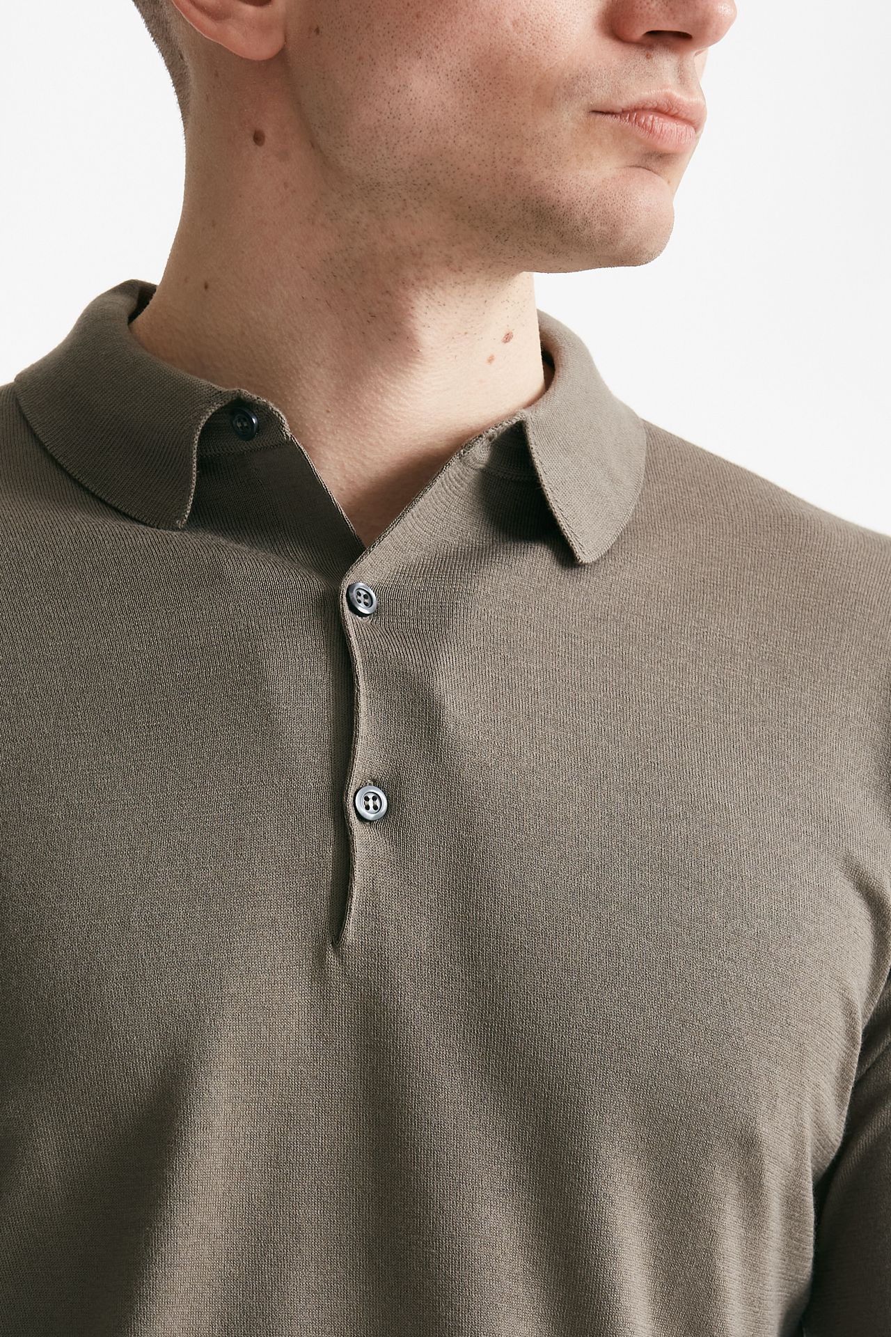 polo bradwell in cotone sea island fango men John smedley - 5