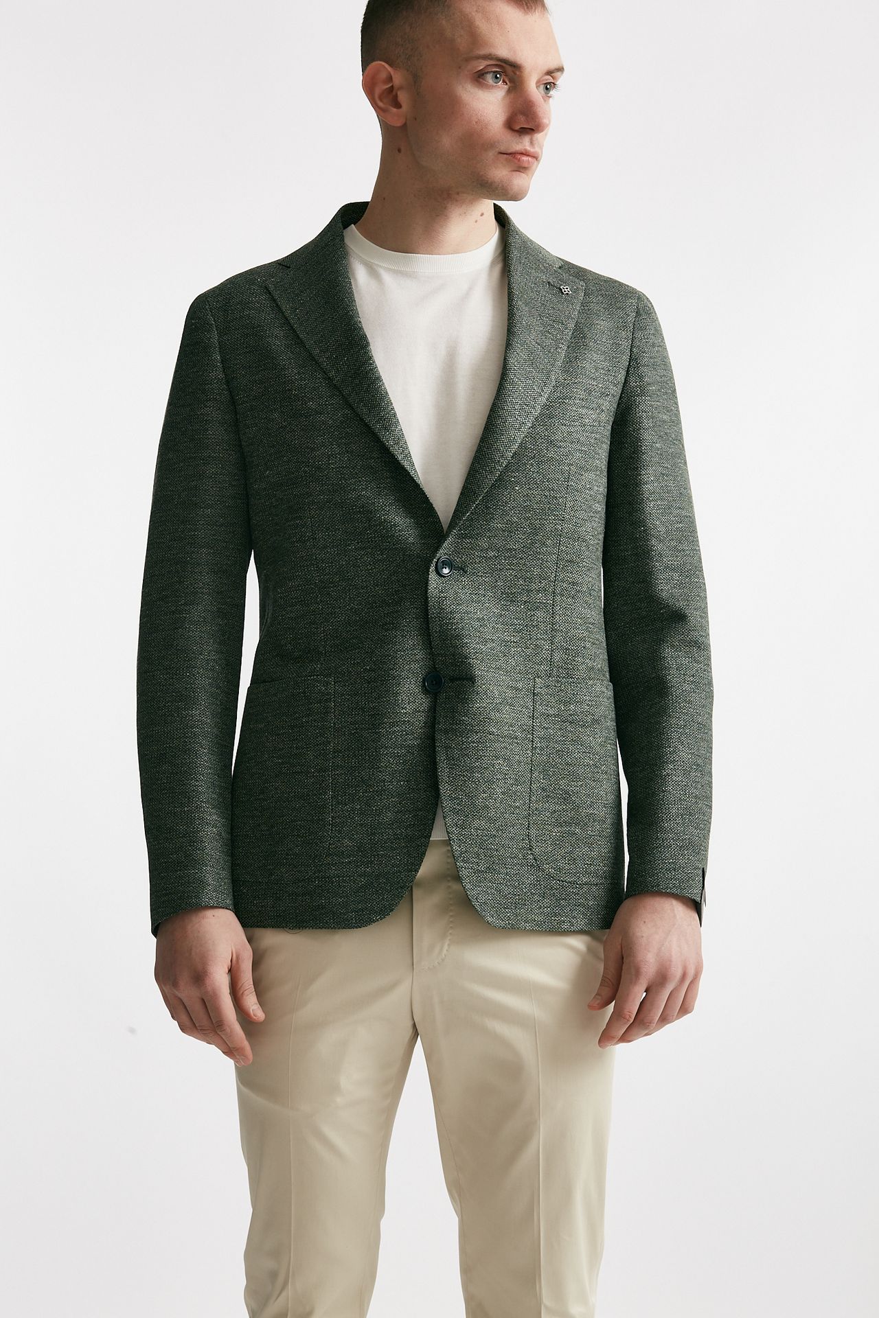 giacca monopetto montecarlo lino/cotone verde men Tagliatore - 7